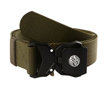 Quick Release Buckle Tactical Belt Military Hiking Rigger Nylon Web Work Belt Heavy Duty Work Belt Stretch Strap ((Coffee)