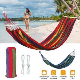 Camping Travel Beach Double Hammock Canvas Hanging Hammock Swing Bed