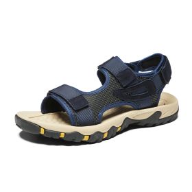 Men Summer Sandals Man Beach Sandals Mountain Hiking Sandals Outdoor Casual Slippers Comortable Non-Slip Shoes Puls Size 47 (Color: Navy, size: 43)