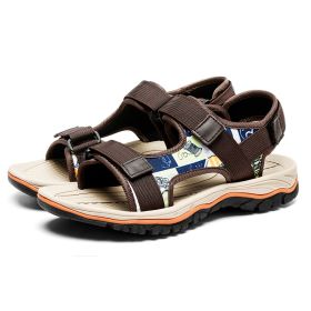 Men Fashion Sandals 2022 Summer Man Beach Sandals Moutain Hiking Sandals Plus Size 47 Outdoor Casual Shoes Non-slip Aqua Shoes (Color: Brown, size: 38)